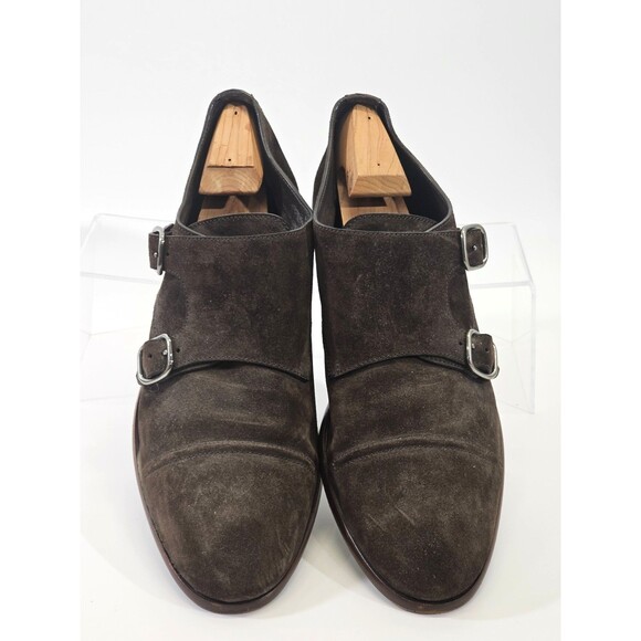 Ermenegildo Zegna Siena Flex Double Monk Suede Brown‎ Loafers Shoes Men\'s 13 EUC main image 7